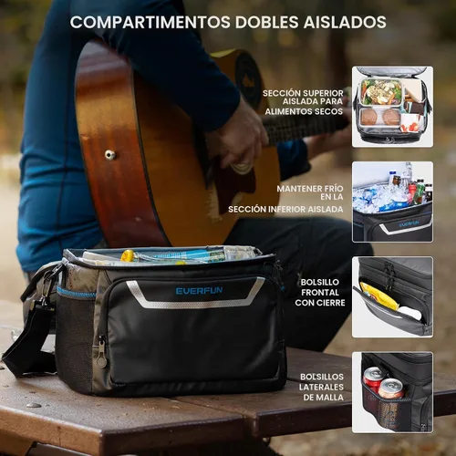 Vista 3 de EVERFUN Small Compact Cooler Bag 24/48 Can Insulated Lunch Box Double Deck Soft Leak-Proof Waterproof Collapsible Ice Chest for Men Women Work