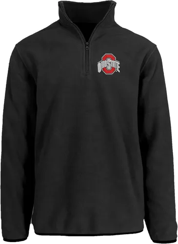Vista 6 de JH DESIGN Sudadera con Cremallera de un Cuarto de Forro Polar de Manga Larga para Hombre Ohio State Buckeyes Gris
