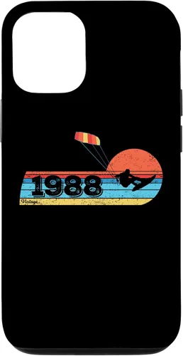 Vista 28 de Kitesurfer Kitesurfing Birthday Vintage 1988 Born Kitesurf Case for iPhone 16