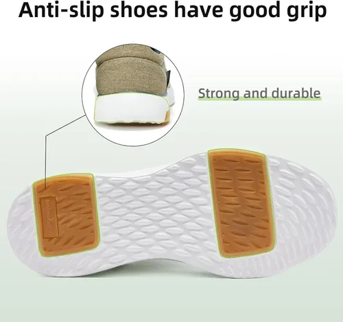 Vista 7 de OrthoComfoot Zapatos ortopédicos cómodos sin cordones para hombre con soporte de arco, mocasines ortopédicos para fascitis plantar, zapatos de lona