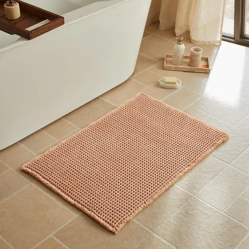 Vista 127 de Triohero Tapete de baño con diseño de gofre, tapete de baño pequeño y bohemio, antideslizante, lavable, ultra suave, súper absorbente, de secado