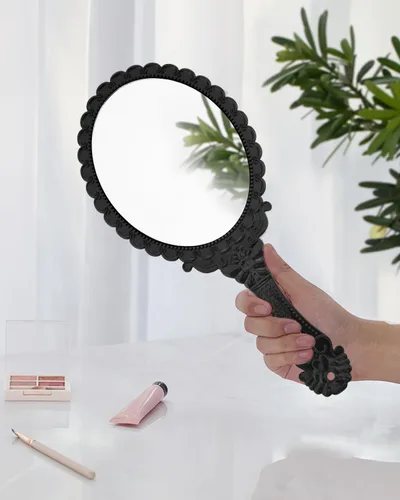 Vista 7 de XPXKJ - Espejo de mano vintage con mango, espejo de tocador para maquillaje, espejo de viaje
