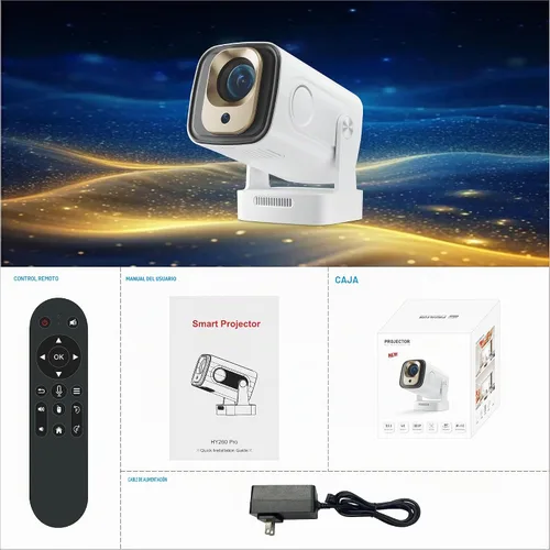 Vista 7 de Proyector portátil de enfoque automático, mini proyector con WiFi y Bluetooth nativo 1080P compatible con resolución 4K con BT5.4 WIFI6 300 ANSI