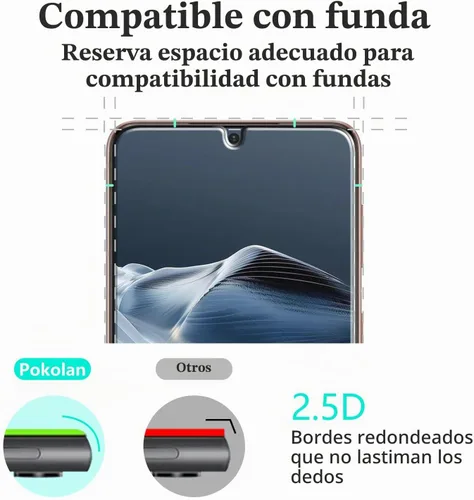 Vista 6 de Pokolan Paquete de 3 protectores de pantalla para Samsung Galaxy S21 Plus Transparente