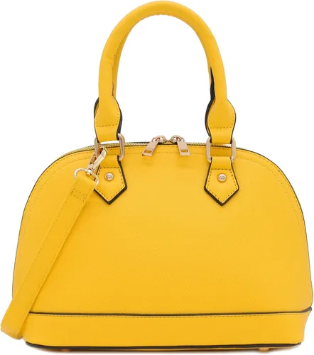 Vista 14 de Bolso de mano clásico Saffiano abovedado con cremallera perimetral Beige