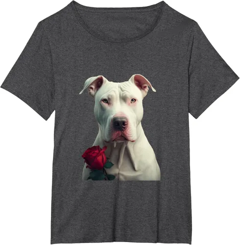 Vista 20 de Dogo Argentino Valentines Day Camiseta, Negro