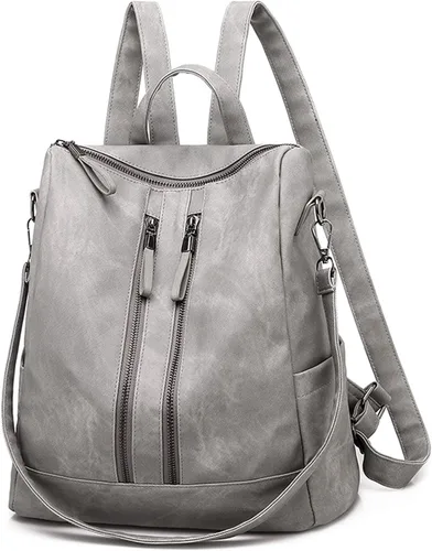 Vista 9 de Bolso tipo mochila para mujer, pequeño, de cuero impermeable antirrobo, bolsos de hombro para damas