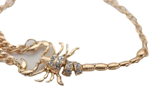 Vista 5 de Joyería de moda occidental para mujer, cadena de metal dorado, tobillera con dije de escorpión elegante, Plata