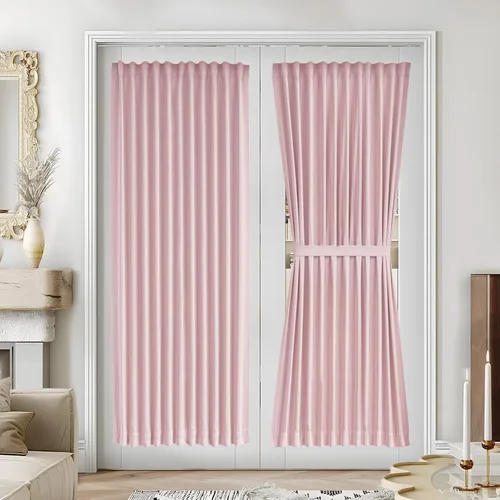 Vista 125 de Vatge Cortinas laterales autoadhesivas para puertas de cristal, sin taladro, extraíble, panel de filtrado de luz, 1 panel, 12 pulgadas de ancho x 60
