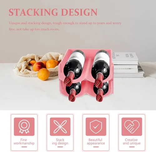 Vista 9 de Zerodeko 4pcs Stackable Can Rack Organizer Drink Storage Rack for Wine Beer and Soda Space-Saving Design for Home and Kitchen Organization