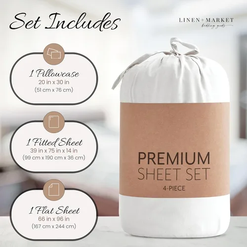 Vista 9 de Linen Market Juego de Sábanas de Microfibra Cepillada Twin de 3 Piezas – Certificado Oeko-TEX Ultra Suave y Sin Arrugas - Sábanas de Bolsillo