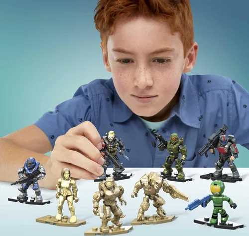 Vista 2 de MEGA Halo - Juego de juguetes de construcción de figuras de acción, paquete de coleccionista de personajes del 20 aniversario con 352 piezas, 20