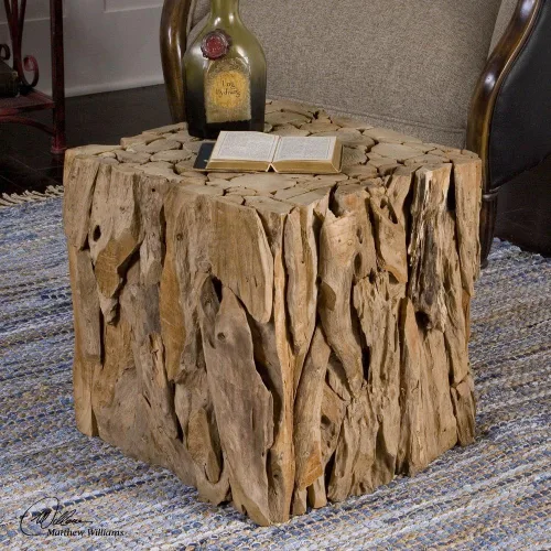 Vista 6 de Uttermost Mesa de cubo de madera de teca recuperada de 19