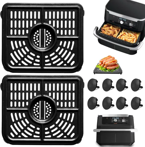 Vista 11 de Sartén para freidora de aire Ninja Foodi DZ401 DZ550 10QT DualZone Freidoras de aire, placa de repuesto para freidora de aire, accesorios