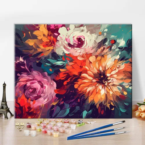 Vista 14 de TUMOVO Pintura por números para adultos, kits de pintura de playa por números, pintura al óleo de paisaje costero colorido para adultos, kit