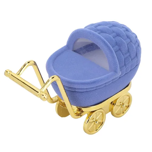 Vista 3 de Mini estuche de viaje para joyería, caja de joyería con forma de carro de bebé, organizador de regalos personalizado para mujeres y niñas, estuche