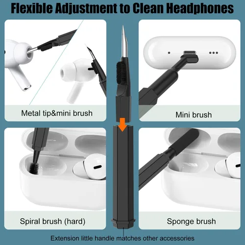 Vista 2 de VICHYIE Kit de limpieza multifuncional 20 en 1 para dispositivos electrónicos, cepillo de limpieza de teclado, kit de limpieza de auriculares
