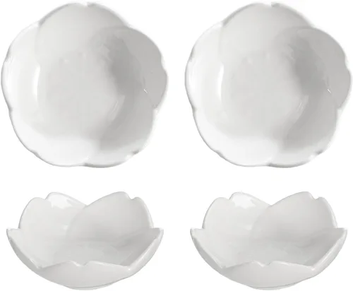 Vista 10 de WAIT FLY Hermosos platos de cerámica con forma de Sakura de 3 pulgadas, soportes para bolsas de té, platillo de ketchup / platos