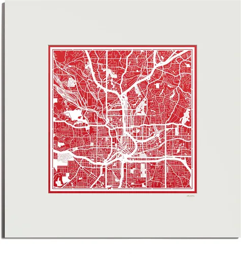 Vista 31 de O3 Design Studio San Diego, CA Paper Cut Map Matted Grey 20x20 in Paper Art