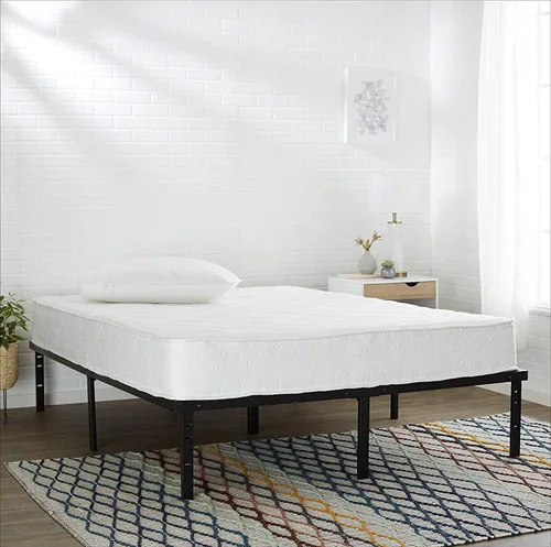 Vista 2 de Amazon Basics - Base de cama robusta y resistente con plataforma de almacenamiento tamaño Queen, soporte de listones de acero, sin ruido, de fácil