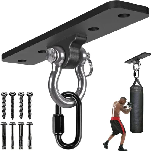 Vista 16 de Kipika Colgador de pared para bolsa pesada, soporte giratorio para bolsa de boxeo resistente para gimnasio en casa, longitud ajustable para bolsa
