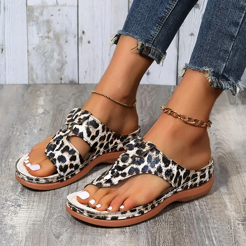 Vista 22 de Sandalias planas de verano elegantes para mujer, sandalias ortopédicas para mujer, soporte de arco