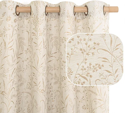 Vista 17 de BGment Cortinas de lino beige para dormitorio de 63 pulgadas de largo, cortinas de ventana con ojales y ojales para ventana de sala de estar, 2