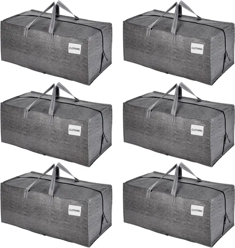 Vista 10 de VENO Paquete de 2 bolsas de mudanza, correas de mochila, mudanza, cajas de almacenamiento universitario, con tapas, resistentes, extragrandes, asas
