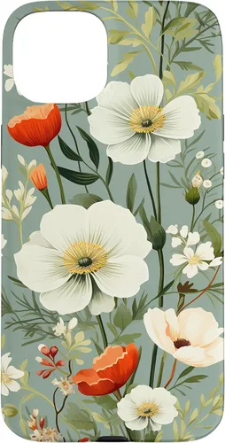 Vista 9 de Sage Green Flower Wildflower Pattern Floral Case for iPhone 17