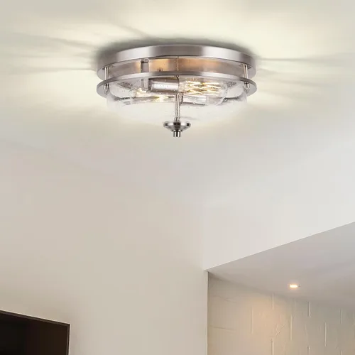 Vista 3 de Edwarmlux Luces de techo de montaje empotrado, 2 luces de granja cerca del techo, lámpara de techo industrial para cocina, pasillo, dormitorio, sala