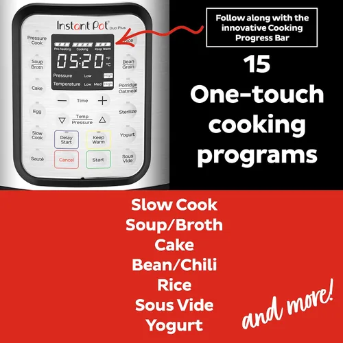 Vista 6 de Instant Pot DUO PLUS Mini 3 cuartos de cocina eléctrica de 9 cuartos de 9 cuartos, cocina lenta, olla de arroz, fabricante de yogurt, olla de huevo