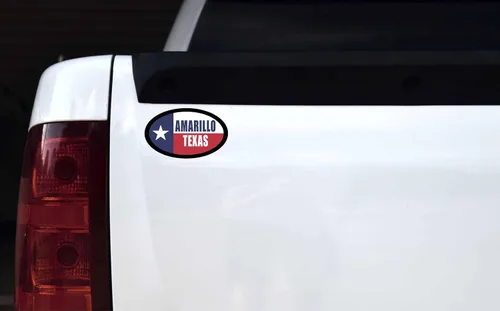 Vista 2 de StickerTalk Pegatina de vinilo con bandera ovalada de Texas, 4.75 x 2.75 pulgadas