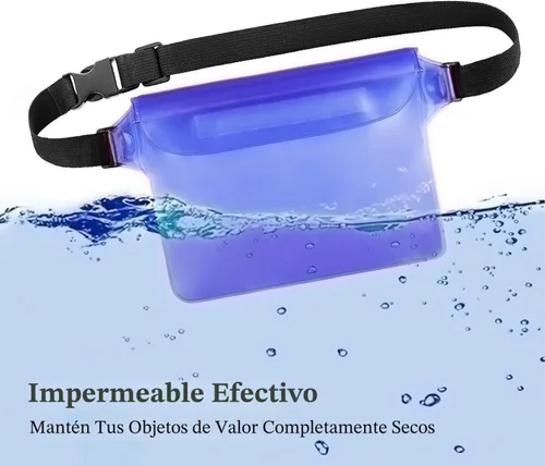Vista 3 de CADONO Paquete de 2 fundas impermeables con correa ajustable para la cintura Bolsa seca sensible al tacto en pantalla, mantiene tu teléfono y Negro