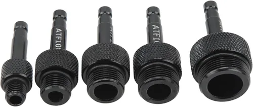 Vista 7 de Aramox Conector de recarga de bomba de fluido, 13 piezas de adaptador de llenado de ATF, herramienta de conector de recarga de aceite de acero al