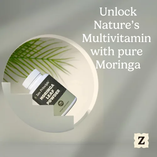 Vista 3 de Zen Principle Moringa Oleifera orgánica. Ultra Premium. Proporciona un impulso de energía natural y multivitaminas. Un superalimento crudo, vegano