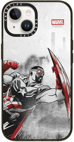 Vista 183 de CASETiFY Funda para iPhone Air, compatible con MagSafe Marvel VS CoLab Protección contra caídas de grado militar 4x de 8.2 pies Funda Capitán