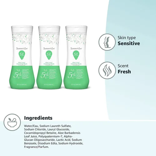 Vista 7 de Summer's Eve Aloe Love Gentle - Lavado diario femenino, elimina el olor, pH equilibrado, 15 onzas líquidas (paquete de 1)