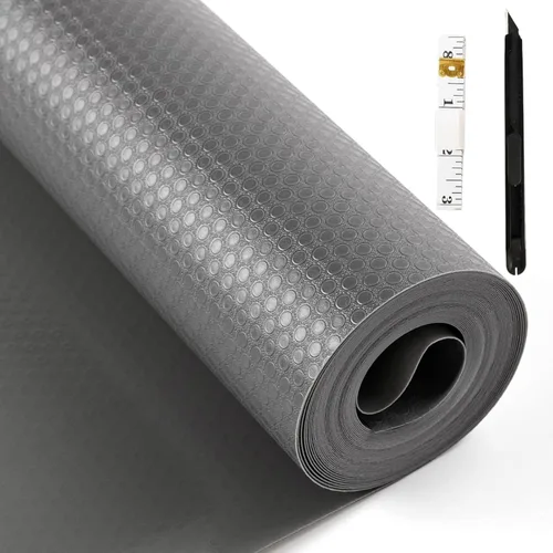 Vista 14 de Revestimientos negros para estantes de armarios de cocina, alfombrilla para cajones no adhesiva, revestimientos para refrigerador, manteles