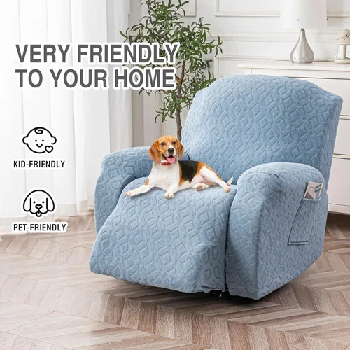 Vista 253 de Gennia Funda Impermeable para Silla Reclinable, Fundas Elásticas para Sofá Reclinable con Bolsillos, Fundas Lavables para Silla Reclinable Lazy Boy