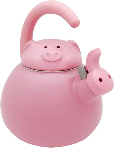Vista 15 de UP ware - Hervidor de té silbante esmaltado en acero, tetera para estufa (1.6 cuartos de galón, manzana)