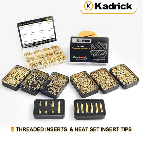 Vista 9 de 300 piezas de inserciones roscadas M2 M2.5 para plástico con puntas de ajuste térmico, kit de inserciones de ajuste térmico M2 y M2.5, inserciones