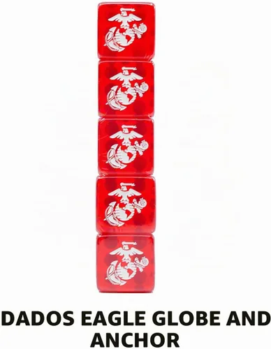 Vista 7 de Set de Regalo del Cuerpo de Marines Cartas de Juego con Dados del USMC Juego de Cartas y Dados EGA Oficialmente Licenciado Gran Regalo