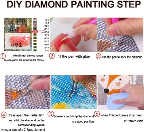 Vista 4 de Kits de pintura de diamantes 5D, flor de cerezo rosa, arte de diamantes para niños, pintura por número para adultos, 12 x 24 pulgadas, gran taladro
