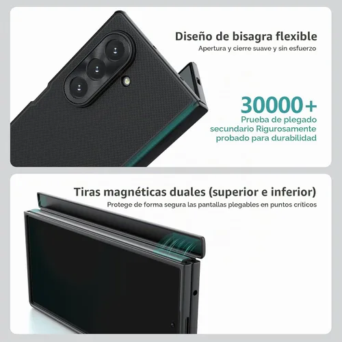 Vista 3 de Nillkin - Funda magnética para Samsung Galaxy Z Fold 7, compatible con MagSafe, protección de bisagra, protector de pantalla HD, textura mate