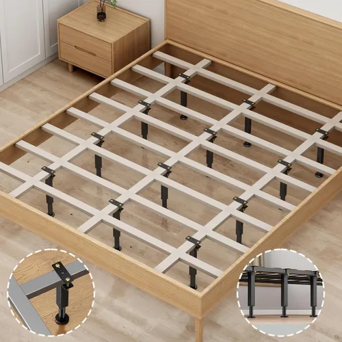 Vista 5 de 4 patas de soporte de cama de altura ajustable, elevadores de cama de metal de 6.2 a 7.5 pulgadas
