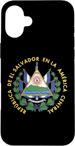 Vista 23 de Funda para iPhone 13 Pro Max con emblema nacional de escudo de armas de El Salvador