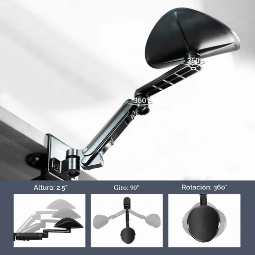 Vista 5 de VIVO Reposabrazos ajustable universal con abrazadera, cojín giratorio para codo de escritorio, soporte de brazo de plataforma de extensión sobre