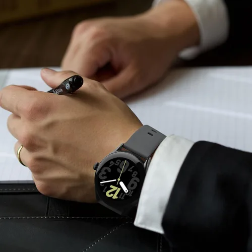 Vista 100 de BISONSTRAP Correas de reloj de silicona, correas de reloj delgadas con liberación rápida, 0.787 in, negro con hebilla negra