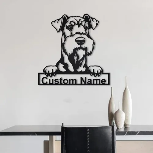 Vista 5 de Letrero de madera personalizado de perro Airedale Terrier Letrero de madera personalizado Airedale Terrier Airedale Terrier divertido Regalo
