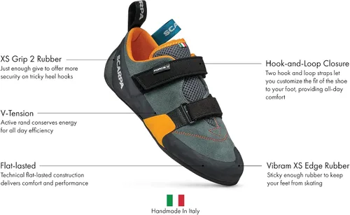 Vista 2 de SCARPA Zapatos de escalada Force V para hombre 2-Mangrove/Papaya